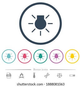 Las luces de estacionamiento indican iconos de color plano en contornos redondos. 6 iconos de bonificación incluidos.