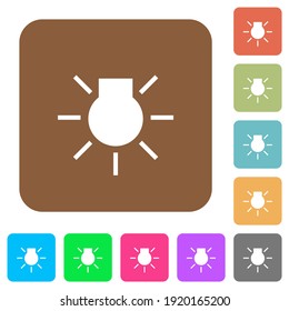 Car parking lights indicator flat icons on rounded square vivid color backgrounds.