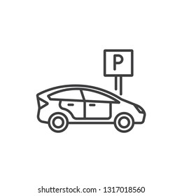 Car parking line icon.