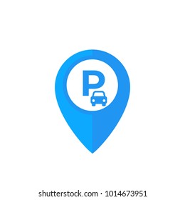 car parking location pin vector icon