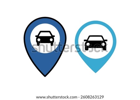 Car Parking Map Pin Icon Collections, car parking location icon, pinpoint vehicle parking icon, pinpoint car parking symbol, vehicle spot locator icon