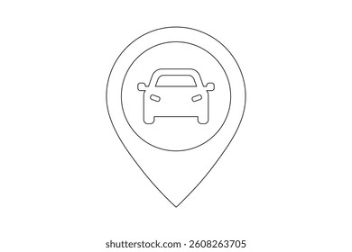 Car Parking Map Tag Icon, car parking location icon, pinpoint vehicle parking icon, pinpoint car parking symbol, vehicle spot locator icon