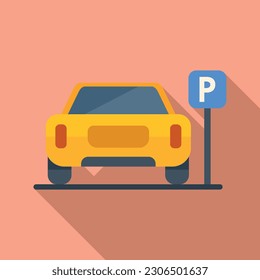 Car parking place icon flat vector. Toll home. Park space