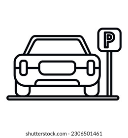 Car parking place icon outline vector. Toll home. Park space