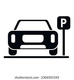 Car parking place icon simple vector. Toll home. Park space