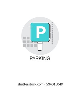 Car Parking Public Sign Icon Vector Illustration