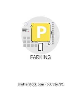 Car Parking Public Sign Icon Vector Illustration
