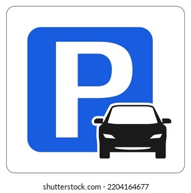 Car parking road sign, for a car parking space, vector