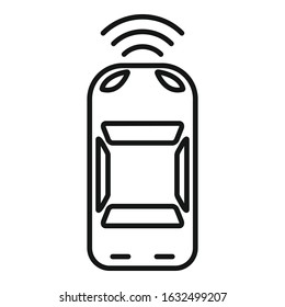 Car parking sensor icon. Outline car parking sensor vector icon for web design isolated on white background