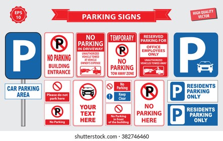 Car Parking Sign (no parking building entrance, tow away zone, car parking area, office employee only, do not park here, residents parking only)