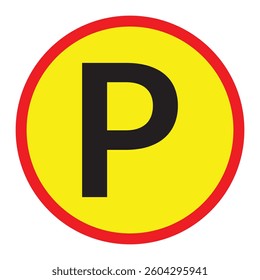 Car parking sign set. Flat style vector icon. Public parking space, location symbol. Information pictogram isolated on white background in eps 10.