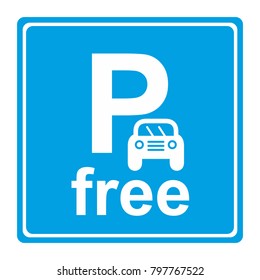 car parking sign traffic transportation symbol. blue white vector icon for web and print