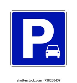 Car Parking Sign Vector Icon.