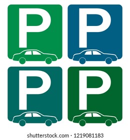 Car parking sign, vector illustration. Flat design.