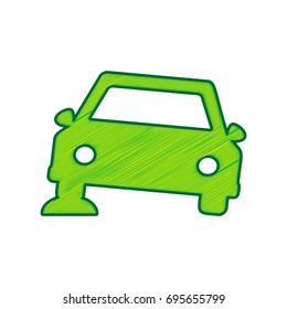 Car parking sign. Vector. Lemon scribble icon on white background. Isolated