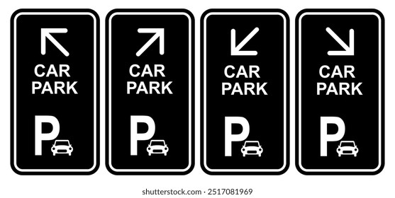 Car parking sign vector. parking and traffic sign. Urban transportation. Street road symbol.