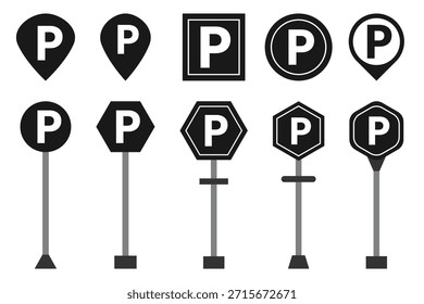Car parking sign vector. parking and traffic sign. Urban transportation. Street road symbol.