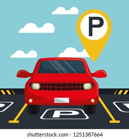 car with parking signal