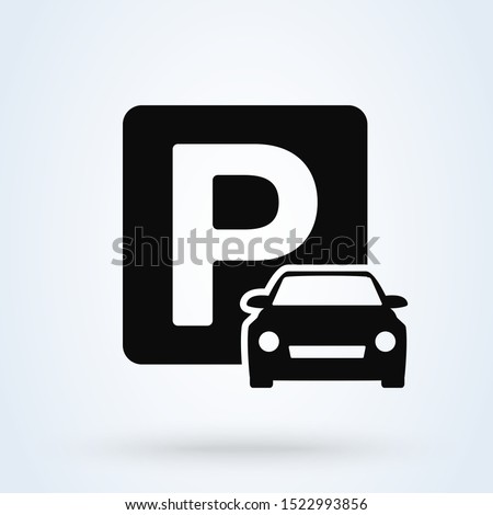 Car Parking Simple vector modern icon design illustration.