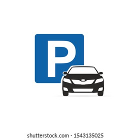 Car parking symbol vector sign isolated on white background.
