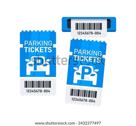 Car Parking ticket, receipt template. Paper receipt from ticket machine slot. Parking zone. Payment station. Vector illustration