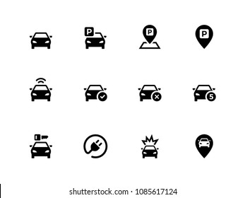 Car and Parking vector flat icons