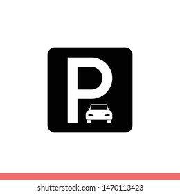 Car parking vector icon, allowed automobile symbol. Simple, flat design for web or mobile app