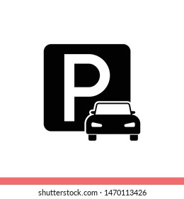 Car parking vector icon, allowed automobile symbol. Simple, flat design for web or mobile app
