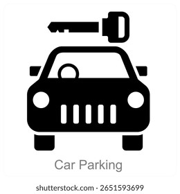 Car Parking vector icon concept design