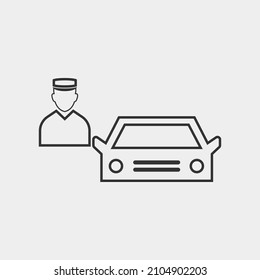 Indicador de icono del vector de estacionamiento de coches