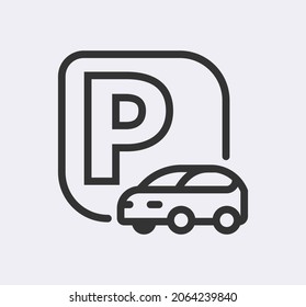 Autoparkplatz, Vektorsymbol. Parkzeichen