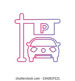 Car parking vector sign icon