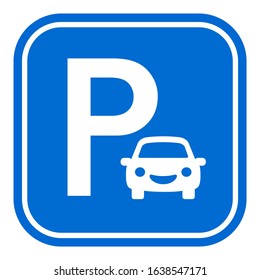 Car parking vector sign on white background