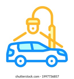 car parking video surveillance color icon vector. car parking video surveillance sign. isolated symbol illustration