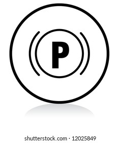 car parking warning sign - b/w version