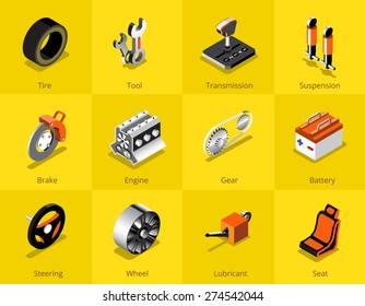 Car part icon and logo, Garage car services, Auto services. vector illustration