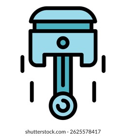 Car part icon. Outline car part vector icon color flat isolated