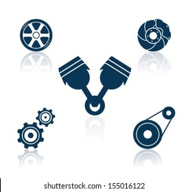 Car Part icons. Vector