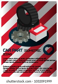 Car part isometric poster