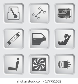 Car part and service icons set 3. Vector illustration.