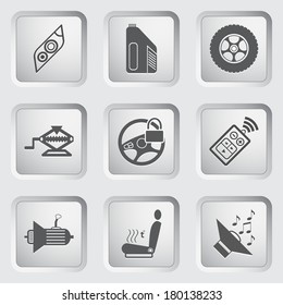 Car part and service icons set 5. Vector illustration.