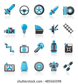 Car part and services icons  1 - vector icon set