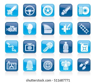 Car part and services icons  1 - vector icon set