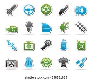 Car part and services icons  1 - vector icon set