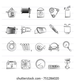 Car part and services icons 2 - vector icon set