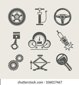 car part set of repair icon vector illustration