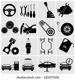 Car Part Set Of Repair Icon Vector Illustration.Car Service Maintenance Icon