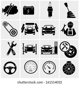 car part set of repair icon vector illustration.Car service maintenance icon