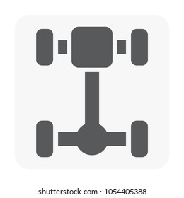 Car part and tool icon on white.