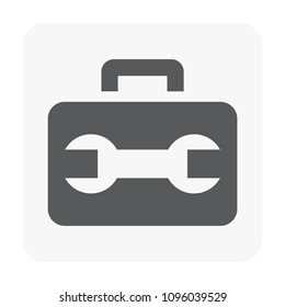 Car part and tool icon on white.